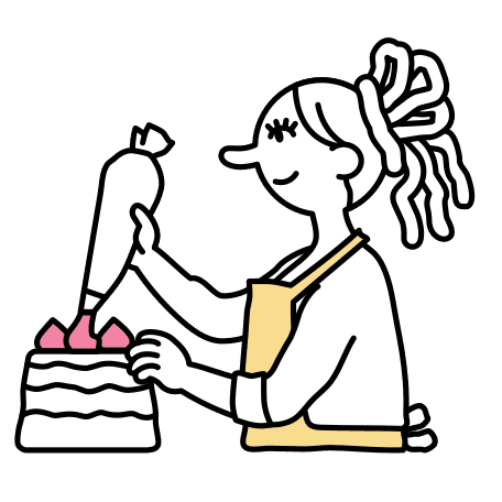 female baker decorating